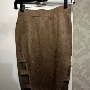 Brown Suede Skirt